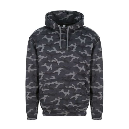 Just Hoods Uniszex terpmintás kapucnis pulóver AWJH014, Black Camo-2XL