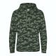 Just Hoods Uniszex terpmintás kapucnis pulóver AWJH014, Green Camo-2XL