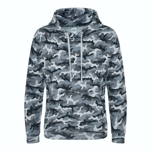 Just Hoods Uniszex terpmintás kapucnis pulóver AWJH014, Grey Camo-2XL