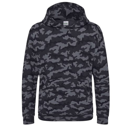 Just Hoods Gyerek terpmintás kapucnis pulóver AWJH014J, Black Camo-L