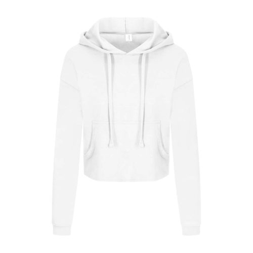 Just Hoods rövid derkú Női kapucnis pulóver AWJH016, Arctic White-XL