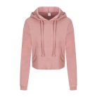 Just Hoods rövid derkú Női kapucnis pulóver AWJH016, Dusty Pink-M