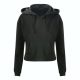 Just Hoods rövid derkú Női kapucnis pulóver AWJH016, Jet Black-XS