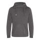 Just Hoods Uniszex keresztbe vart nyakú, vastag kapucnis pulóver AWJH021, Charcoal-L