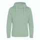 Just Hoods Uniszex keresztbe vart nyakú, vastag kapucnis pulóver AWJH021, Dusty Green-2XL