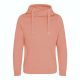 Just Hoods Uniszex keresztbe vart nyakú, vastag kapucnis pulóver AWJH021, Dusty Pink-S