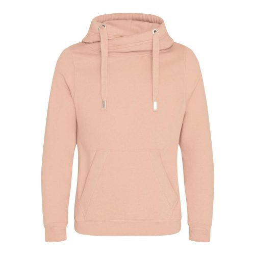 Just Hoods Uniszex keresztbe vart nyakú, vastag kapucnis pulóver AWJH021, Nude-2XL