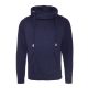 Just Hoods Uniszex keresztbe vart nyakú, vastag kapucnis pulóver AWJH021, Oxford Navy-2XL