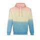 Just Hoods Uniszex batikolt kapucnis pulóver  AWJH022, Pastel Sunset Dip-2XL