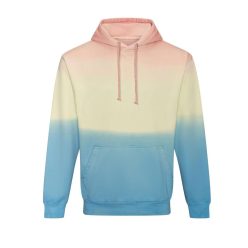   Just Hoods Uniszex batikolt kapucnis pulóver  AWJH022, Pastel Sunset Dip-XS