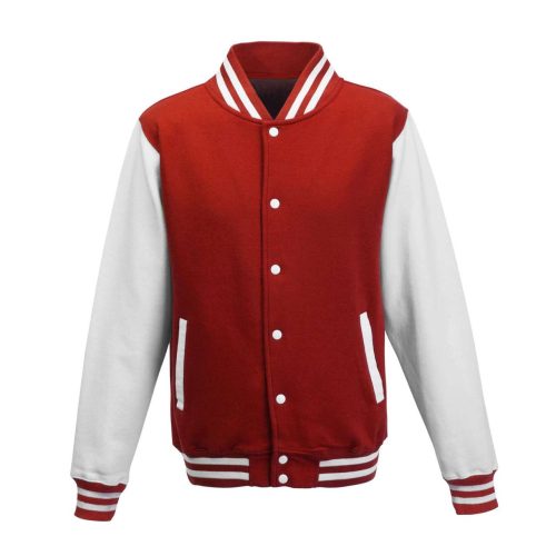 Just Hoods patentos vastag férfi pulóver AWJH043, Fire Red/Arctic White-2XL