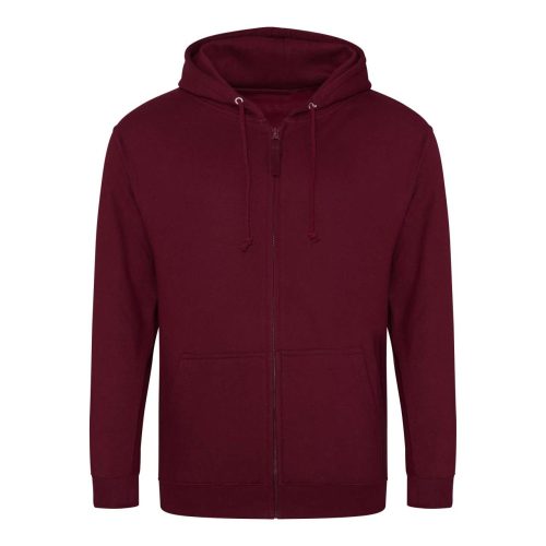 Just Hoods cipzáros kapucnis férfi pulóver AWJH050, Burgundy-2XL