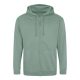 Just Hoods cipzáros kapucnis férfi pulóver AWJH050, Dusty Green-2XL