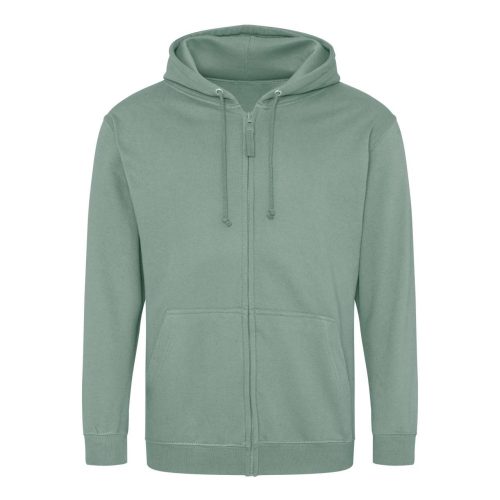 Just Hoods cipzáros kapucnis férfi pulóver AWJH050, Dusty Green-L