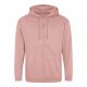 Just Hoods cipzáros kapucnis férfi pulóver AWJH050, Dusty Pink-2XL