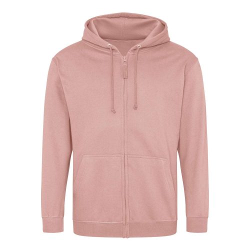 Just Hoods cipzáros kapucnis férfi pulóver AWJH050, Dusty Pink-L