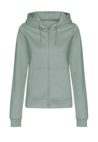 Just Hoods kapucnis Női pulóver, elején végig cipzárral AWJH050F, Dusty Green-2XL