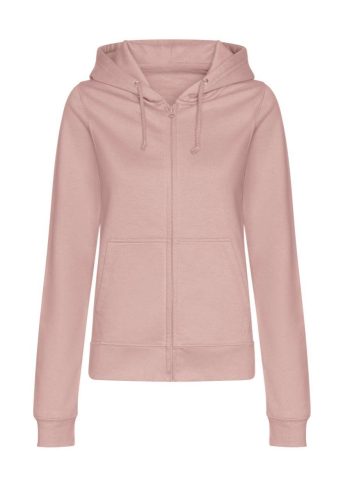 Just Hoods kapucnis Női pulóver, elején végig cipzárral AWJH050F, Dusty Pink-2XL