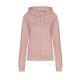 Just Hoods kapucnis Női pulóver, elején végig cipzárral AWJH050F, Dusty Pink-L