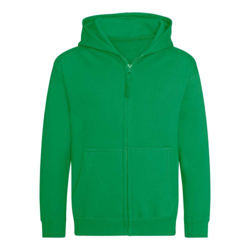 Just Hoods Gyerek cipzáras kapucnis pulóver AWJH050J, Kelly Green-7/8