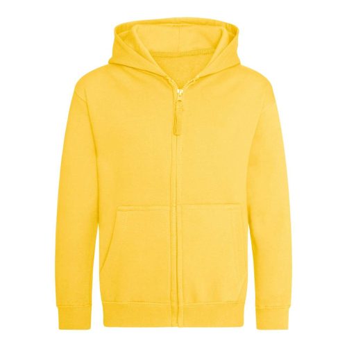 Just Hoods Gyerek cipzáras kapucnis pulóver AWJH050J, Sun Yellow-7/8