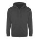 Just Hoods cipzáros kapucnis férfi pulóver AWJH050, Steel Grey-2XL