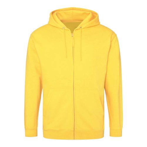 Just Hoods cipzáros kapucnis férfi pulóver AWJH050, Sun Yellow-2XL