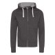 Just Hoods Uniszex cipzáros-kapucnis férfi pulóver AWJH052, Charcoal-XL