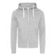 Just Hoods Uniszex cipzáros-kapucnis férfi pulóver AWJH052, Heather Grey-L