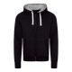 Just Hoods Uniszex cipzáros-kapucnis férfi pulóver AWJH052, Jet Black-2XL