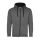 Just Hoods Uniszex pulóver kontrasztos színű cipzárral kapucnival AWJH053, Charcoal Grey/Jet Black-2XL