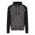 Just Hoods Uniszex kétszínű kapucnis cipzáros pulóver AWJH063, Charcoal Grey/Jet Black-2XL