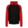 Just Hoods Uniszex kétszínű kapucnis cipzáros pulóver AWJH063, Jet Black/Fire Red-M