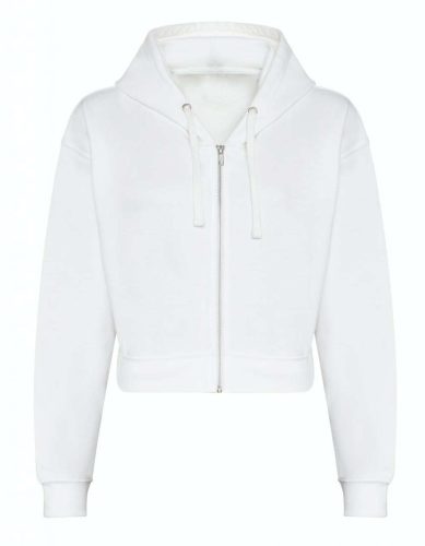 Just Hoods hasig érő cipzáros kapucnis Női pulóver AWJH065, Arctic White-L