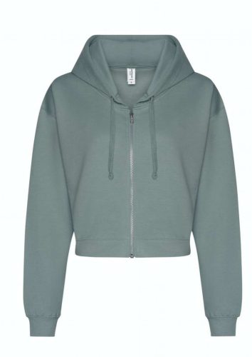 Just Hoods hasig érő cipzáros kapucnis Női pulóver AWJH065, Dusty Green-XL