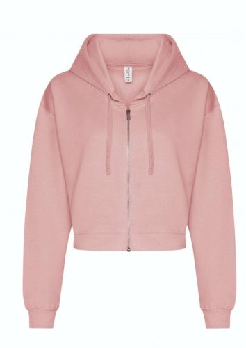 Just Hoods hasig érő cipzáros kapucnis Női pulóver AWJH065, Dusty Pink-XXS