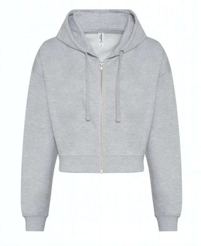 Just Hoods hasig érő cipzáros kapucnis Női pulóver AWJH065, Heather Grey-L