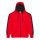 Just Hoods Uniszex sport kapucnis cipzáros pulóver kontrasztos betéttel AWJH066, Fire Red/Jet Black-2XL