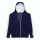 Just Hoods Uniszex sport kapucnis cipzáros pulóver kontrasztos betéttel AWJH066, Oxford Navy/Arctic White-2XL