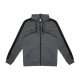 Just Hoods Uniszex sport kapucnis cipzáros pulóver kontrasztos betéttel AWJH066, Steel Grey/Jet Black-2XL