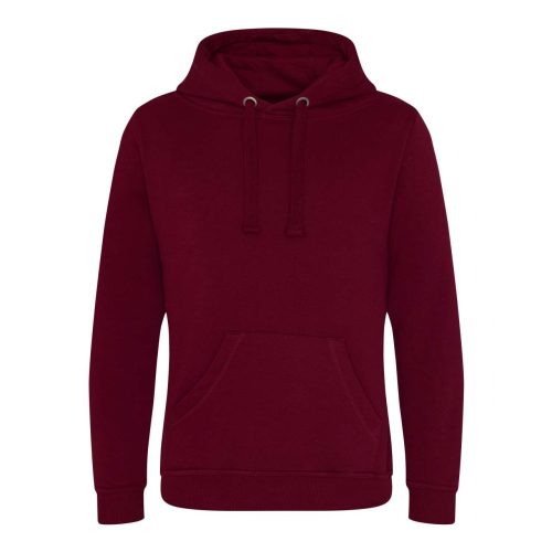 Just Hoods Uniszex kenguruzsebes kapucnis vastag pulóver AWJH101, Burgundy-2XL