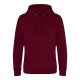 Just Hoods Uniszex kenguruzsebes kapucnis vastag pulóver AWJH101, Burgundy-2XL