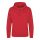 Just Hoods Uniszex kenguruzsebes kapucnis vastag pulóver AWJH101, Fire Red-2XL