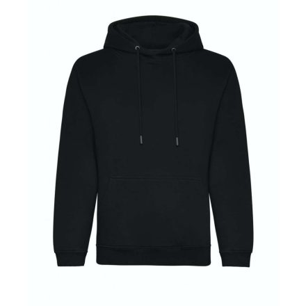 Just Hoods Uniszex organikus kapucnis pulóver AWJH201, Deep Black-L