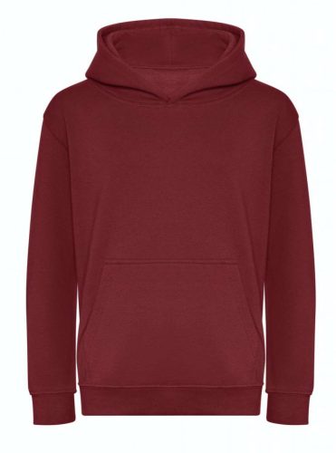 Just Hoods Gyerek organikus kapucnis pulóver AWJH201J, Burgundy-XL