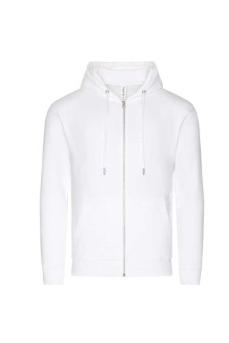 Just Hoods Uniszex organikus kapucnis cipzáras pulóver AWJH250, Arctic White-M