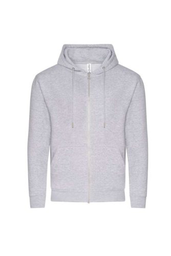 Just Hoods Uniszex organikus kapucnis cipzáras pulóver AWJH250, Heather Grey-2XL