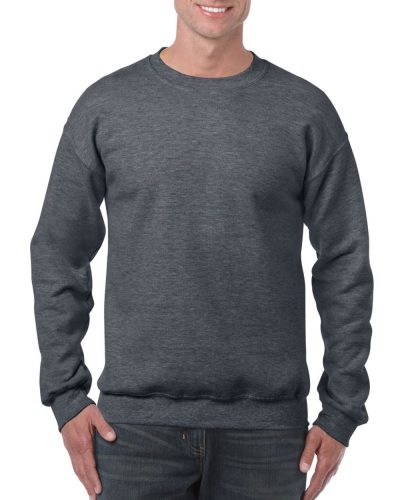 Kereknyakú körkötött pulóver, Gildan GI18000, Dark Heather-3XL