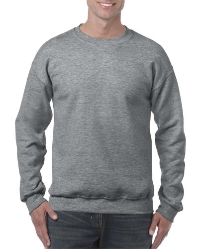 Kereknyakú körkötött pulóver, Gildan GI18000, Graphite Heather-XL