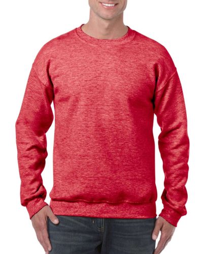 Kereknyakú körkötött pulóver, Gildan GI18000, Heather Sport Scarlet Red-XL